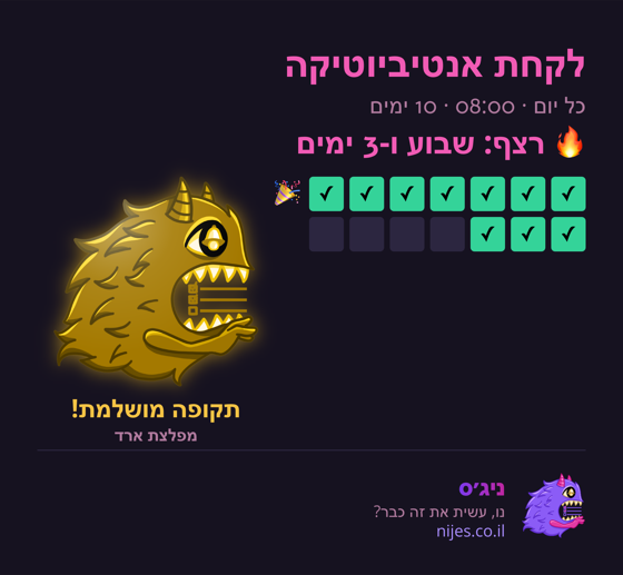 כרטיס שיתוף עם מפלצת זהב על רצף מושלם
