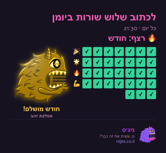 כרטיס שיתוף עם מפלצת זהב על רצף מושלם