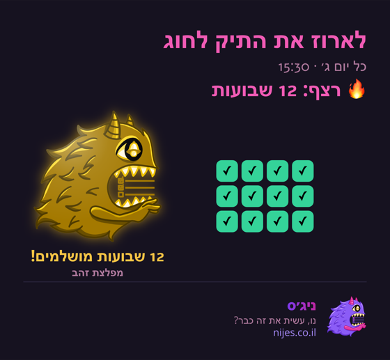 כרטיס שיתוף עם מפלצת זהב על רצף מושלם